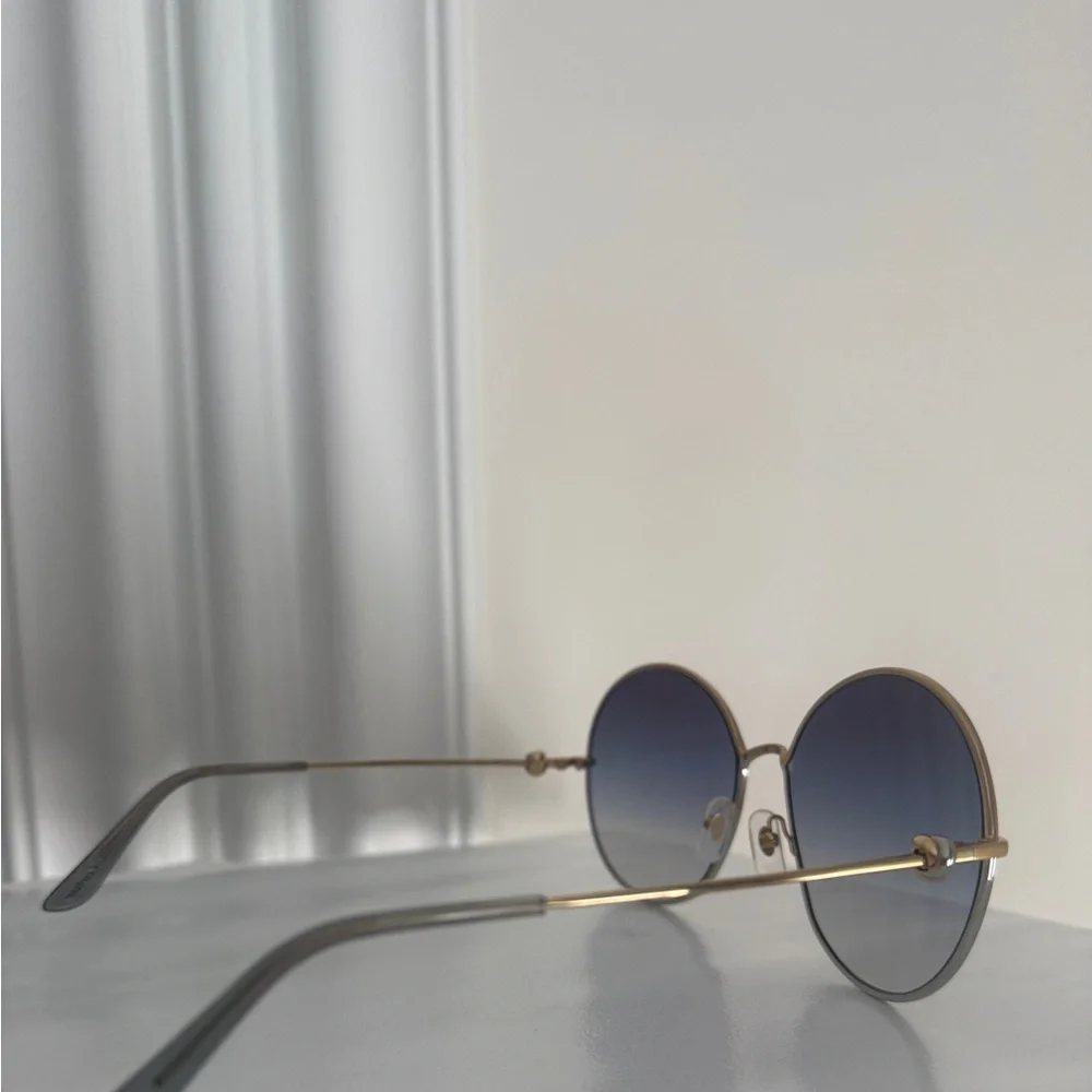 New Cartier CT0360S 001 gold/Silver grey blue sunglasses round classic (no case)